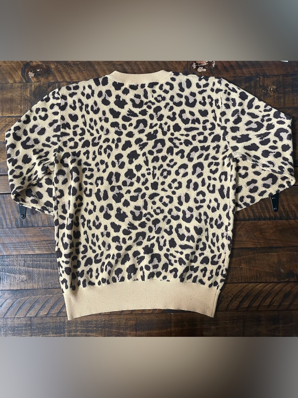 Leopard Print Acrylic Sweater - Picture 2 of 4